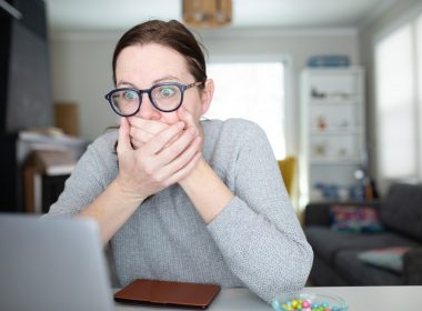 shocked at computer