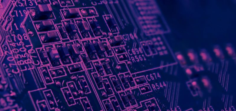 Close up of semiconductor chip