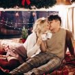 A couple in love during Christmas in their RV