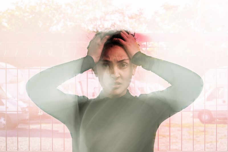 A woman frustrated and overwhelmed