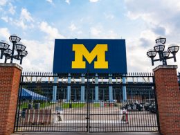 The gate to the Big House, the football stadium at the University of Michigan in Ann Arbor.