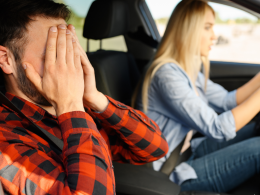 Woman driving on the Highway to Hell