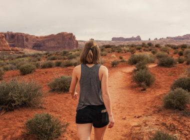 Woman hiking in Utah
