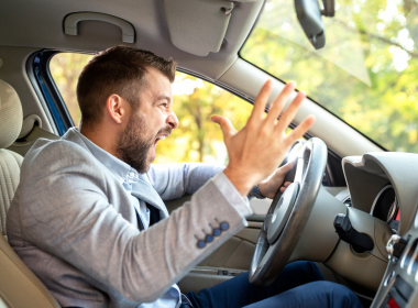 Man yelling while driving
