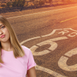 Woman thumbs down on Route 66