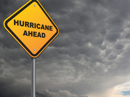 Hurricane ahead warning sign