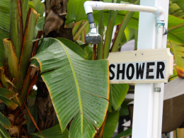 outdoor shower sign for nomads