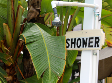 outdoor shower sign for nomads