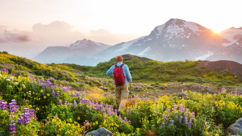Hiking in North Dakota mountains