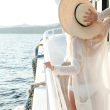 Woman on super yacht