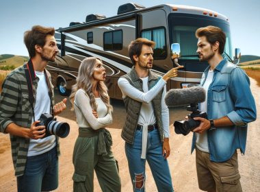 RV YouTubers arguing with each other at a campground.