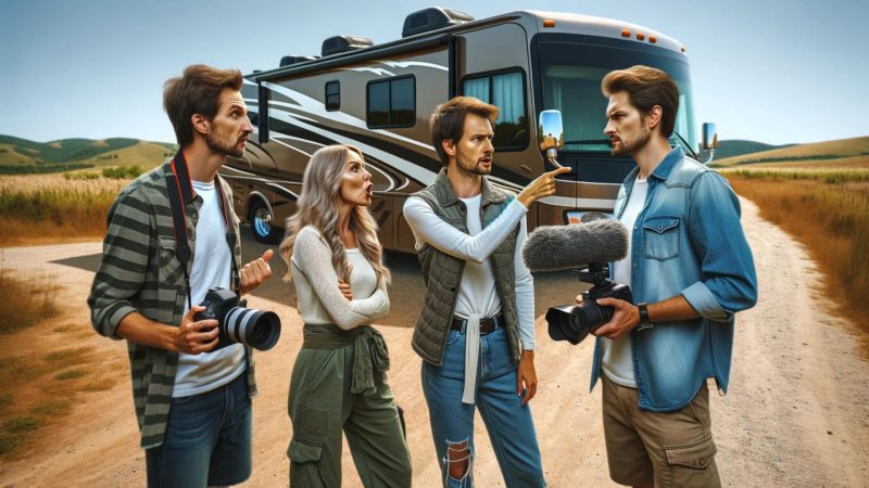 RV YouTubers arguing with each other at a campground.