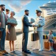 AI image of family handing cash over to cruise captain