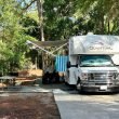 RV at a campsite at Disneys fort wilderness with an Eye window shade