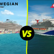 Norwegian vs Carnival with Norwegian on the left and Carnival on the right.