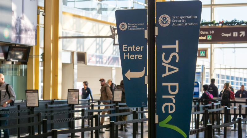 TSA PreCheck Banners in an airport