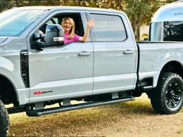 Tricia from Keep You Daydreams upgrades to a F-250 as she tows their Airstream RV Trailer.