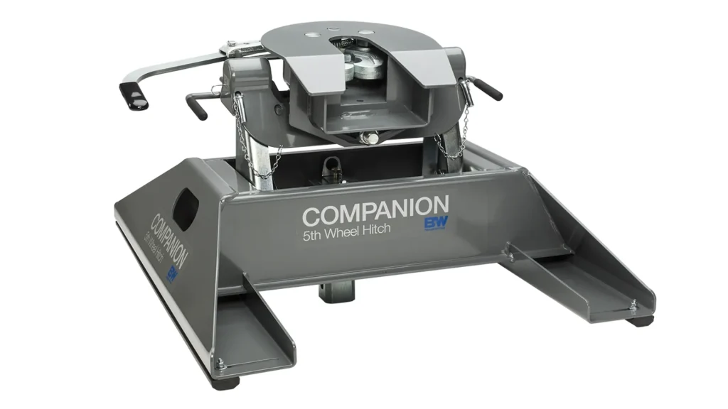 The B&W Companion 5th wheel htich against a white background. 