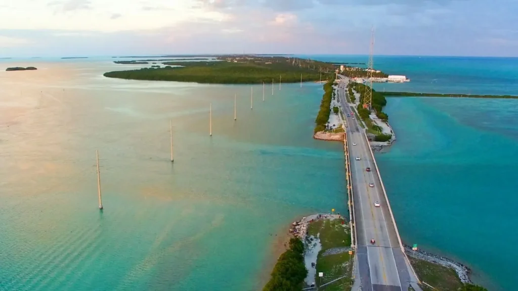 A photo of a bridge connecting the islands in Islamorada, FL, the fishing capital of the world. 